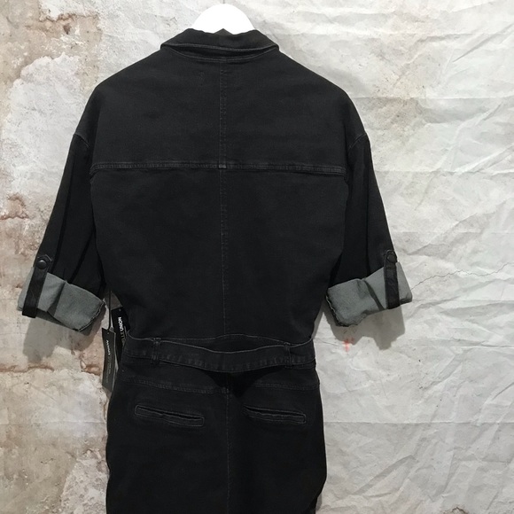 NY&CO Gabrielle Union Black Jean Stretchy Front Zipper Tie Mini M NWT - Picture 6 of 9